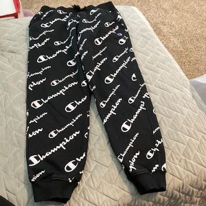 Champion Black and White Logo Sweatpants